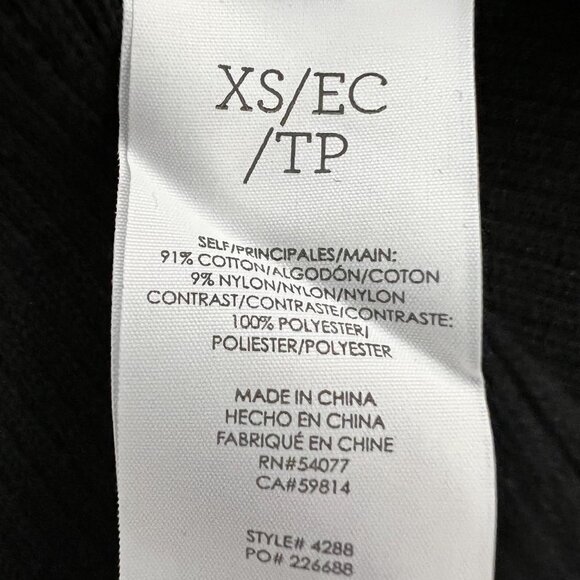 Cabi Womens Black Ribbed Long Sleeve Round Neck Crosstie Pullover Sweater XS - Picture 10 of 10